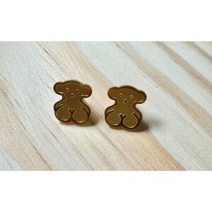 Tiny Bear Stud Earrings - Stainless Steel
